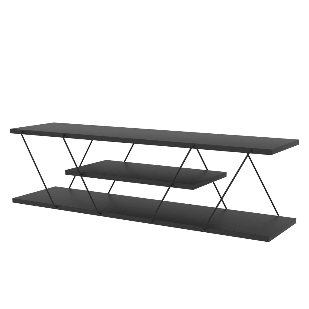 Mobile TV in legno "April" - 120 x 30 x 33 cm - Grigio antracite