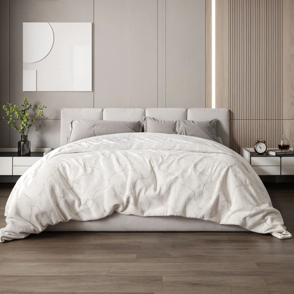 Coperta in Fibra di Carbonio 200 x 200 cm | Coperta Morbida per Divano | Coperta Antistress Double Face | Coperta Vellutata per Letto Matrimoniale