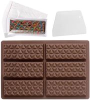 Forma per Biscotti in Silicone - Antisudatura - 1 Pezzo - 26x17 cm - Inclusa 100 Sacchetti per Imballaggio Alimentare - Spazzola - Marrone - Silicone