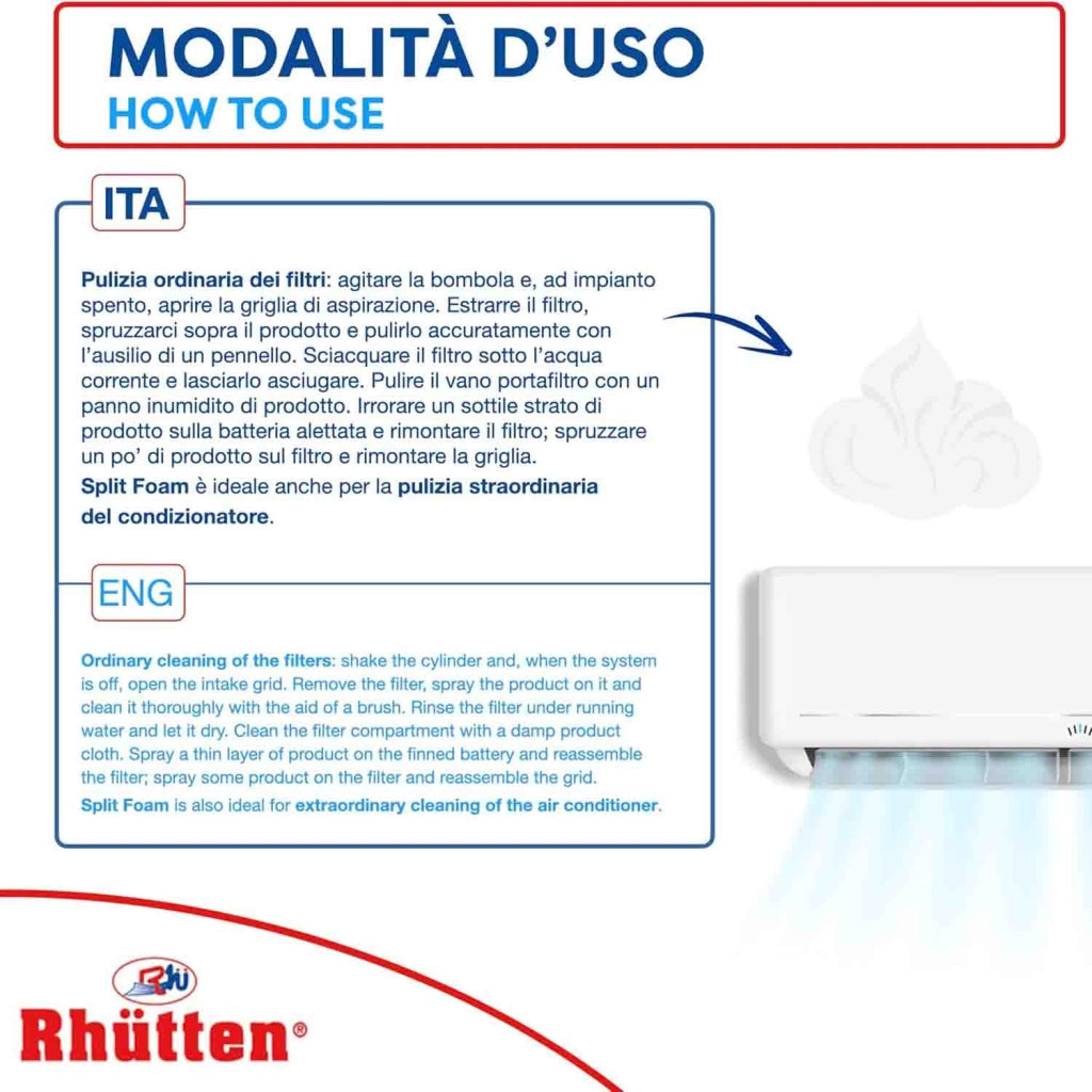 Rhutten Schiuma Igienizzante Split Clima 400 ml