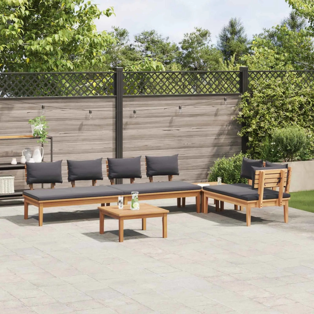Set Divano da Giardino 5 pcs Marrone e Grigio 3356875