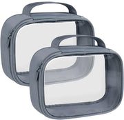 Tas da Bagno trasparente Tasca da bagno in PVC Tasca da bagno per viaggio Tasca da bagno trasparente Bagaglio a mano Accessori da viaggio Tasca da bagno impermeabile per donne Colore grigio