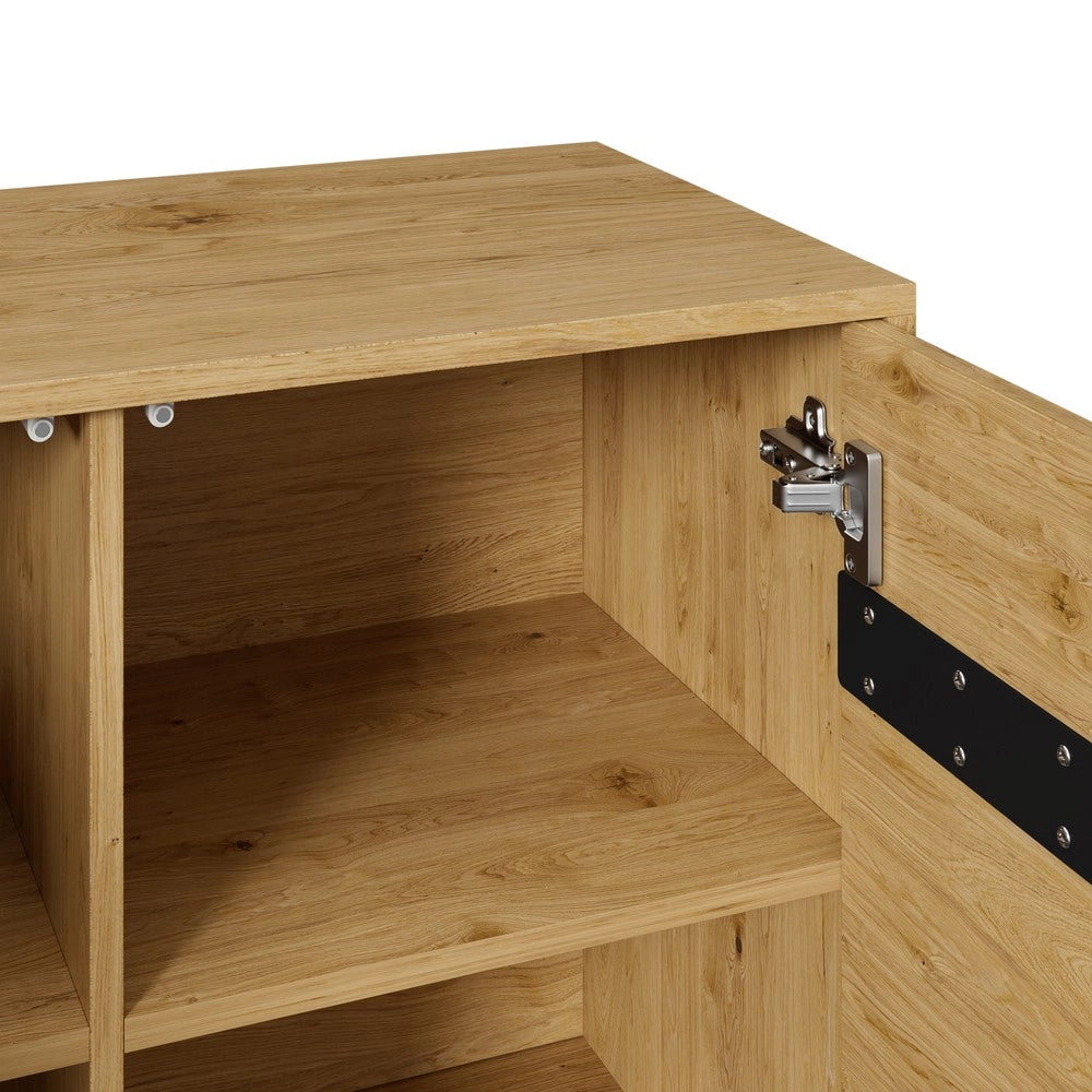 Credenza 3 Ante in Legno con Gambe in Metallo ¨C MINIMAL ¨C Bianco/Nero/Grigio