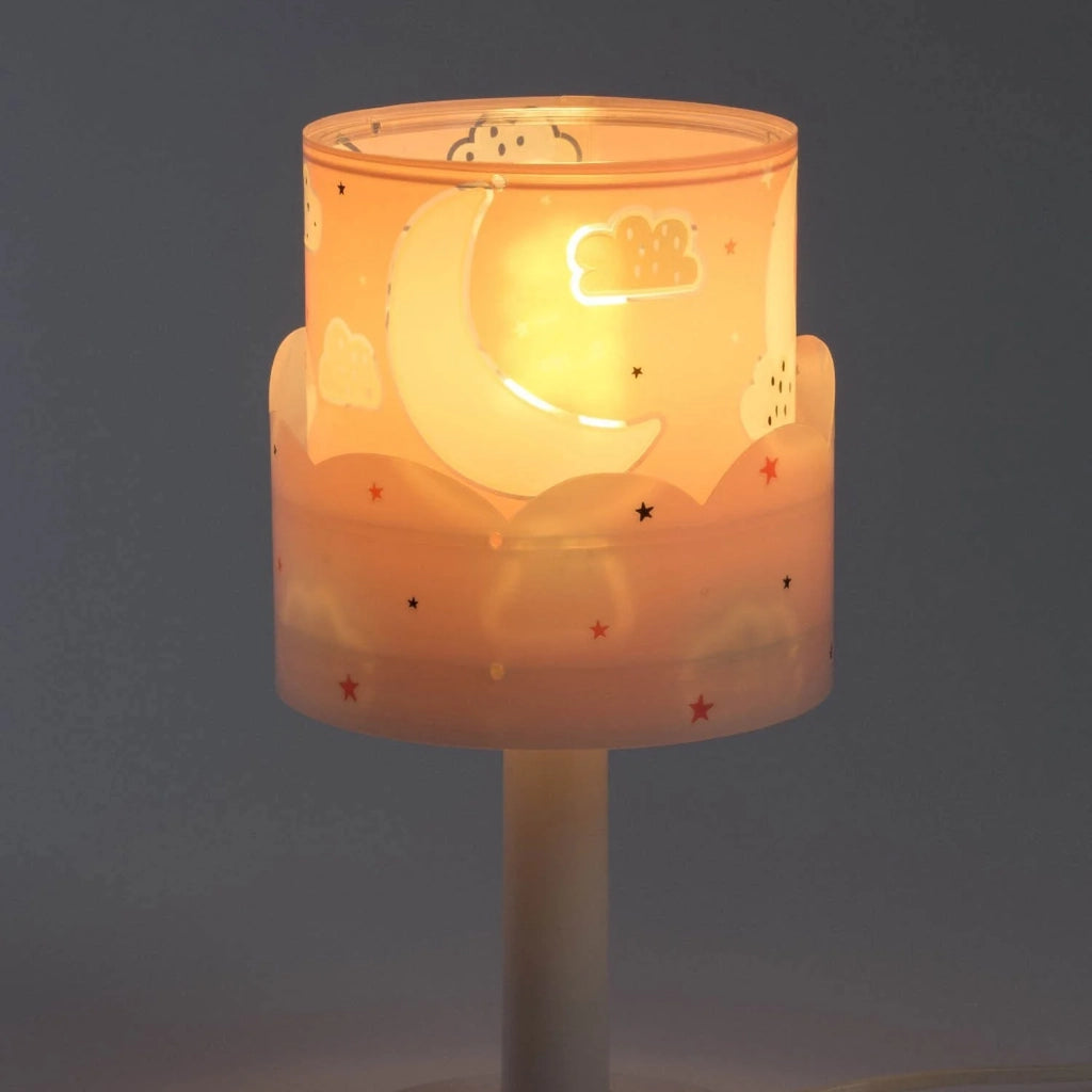LÚZETE - LÁMPARA DE MESA INFANTIL NEW MOON E14 ROSA
