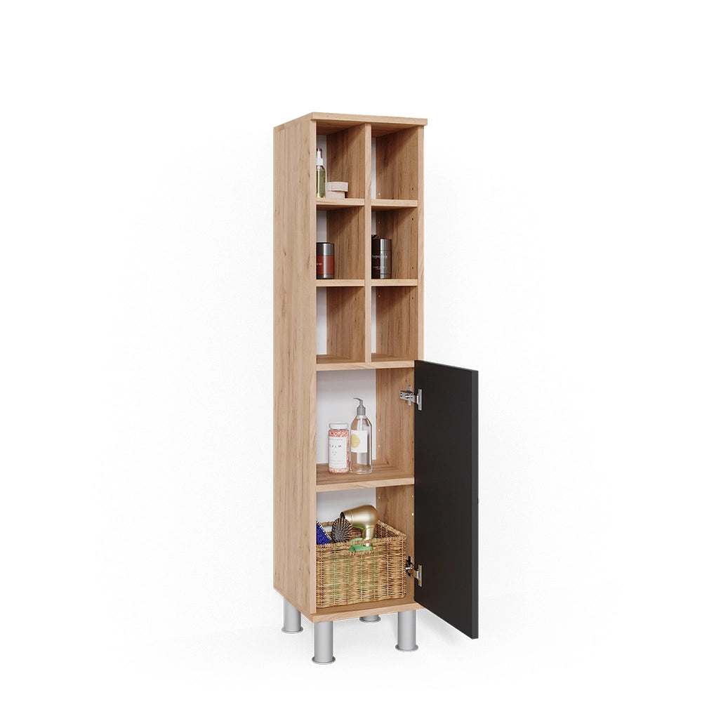Mobiletto bagno Fynn Antracite 30 x 130.6 cm porta grande Vicco