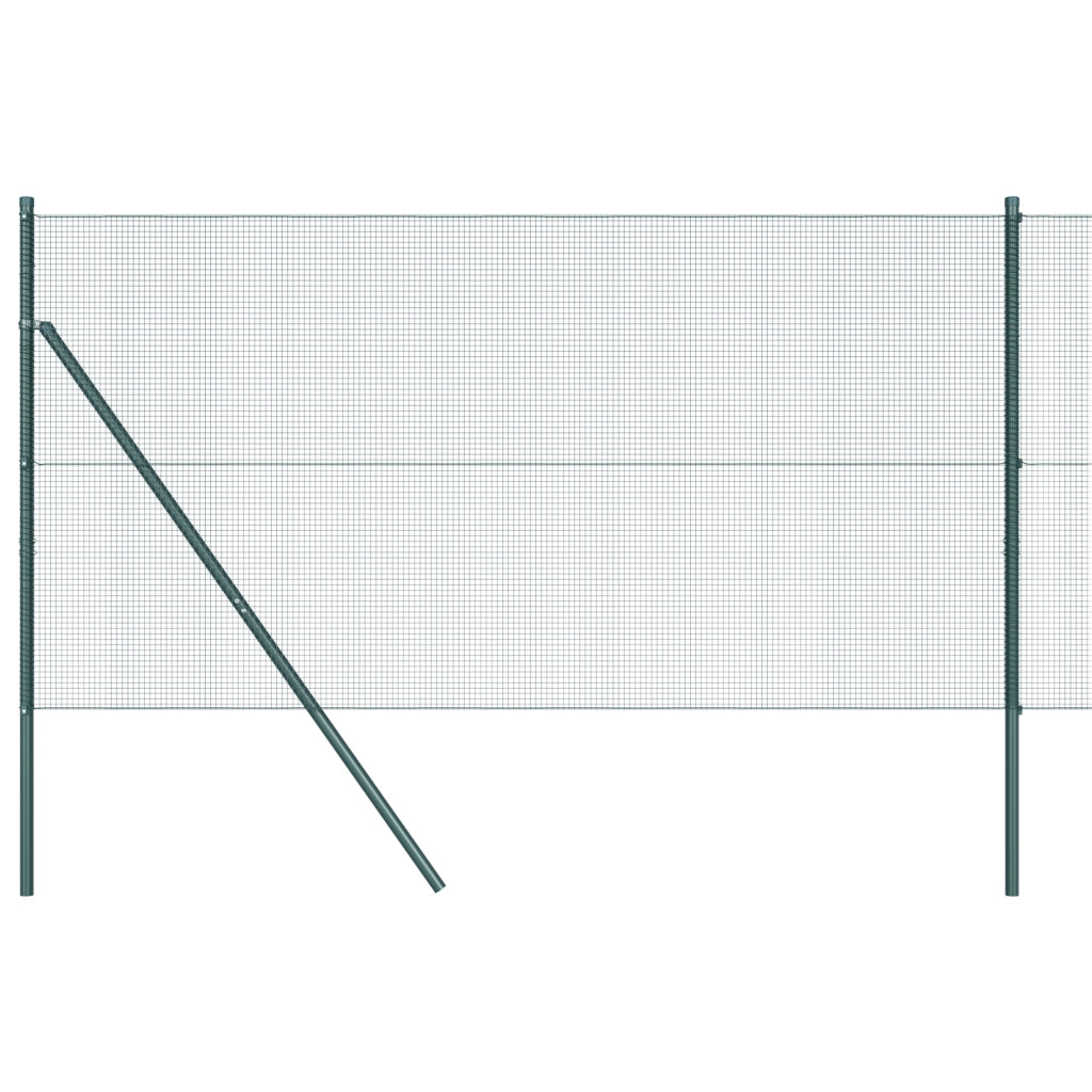Recinzione in Rete Saldata con 13 Post Verde 1.2x50 m Acciaio