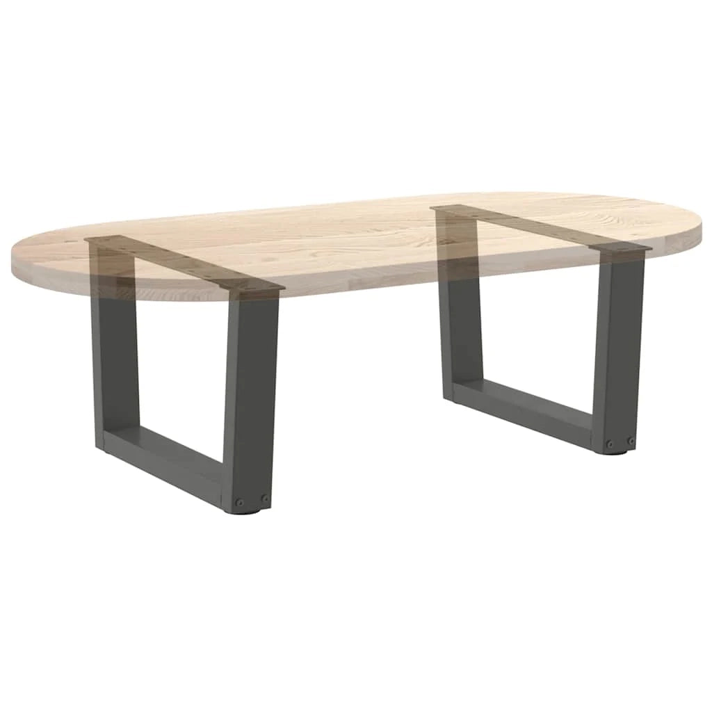 Set di 2 gambe regolabili per tavolino da caffè a forma di V 60 x 30 cm design moderno acciaio antracite 02_0056902