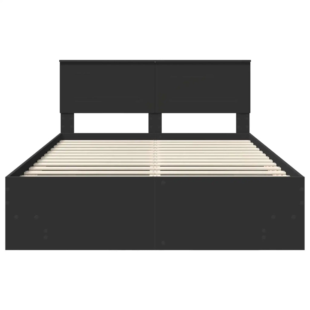Struttura del letto Nero 150 x 200 cm Legno multistrato