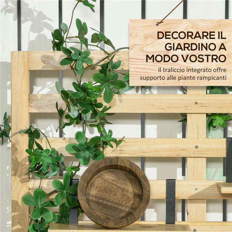 CASSAPANCA DA GIARDINO CON TRALICCIO E 4 RIPIANI IN LEGNO CON CHIUSURA MAGNETICA, 80X45X160 CM