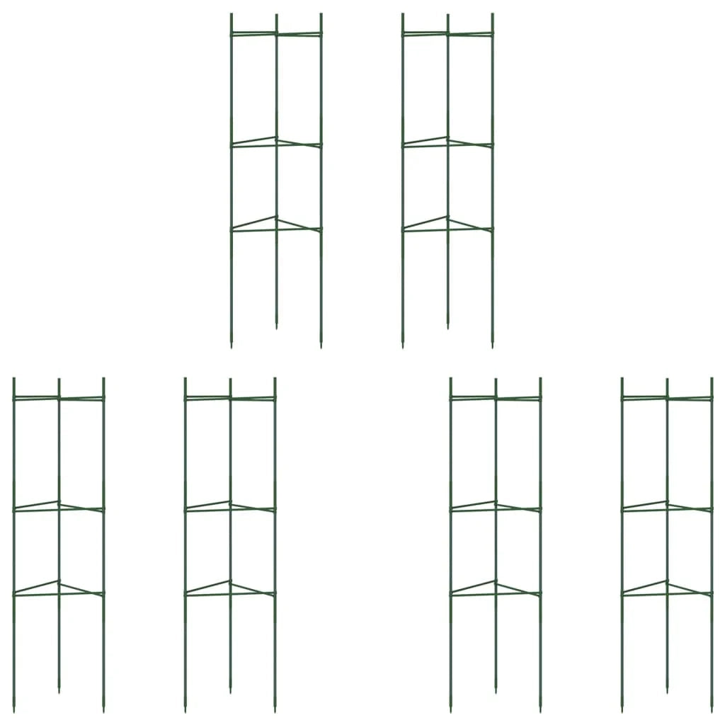 Set di 6 gabbie multifunzionali regolabili per pomodori 32 x 29 x 116 cm acciaio verde 02_0055596