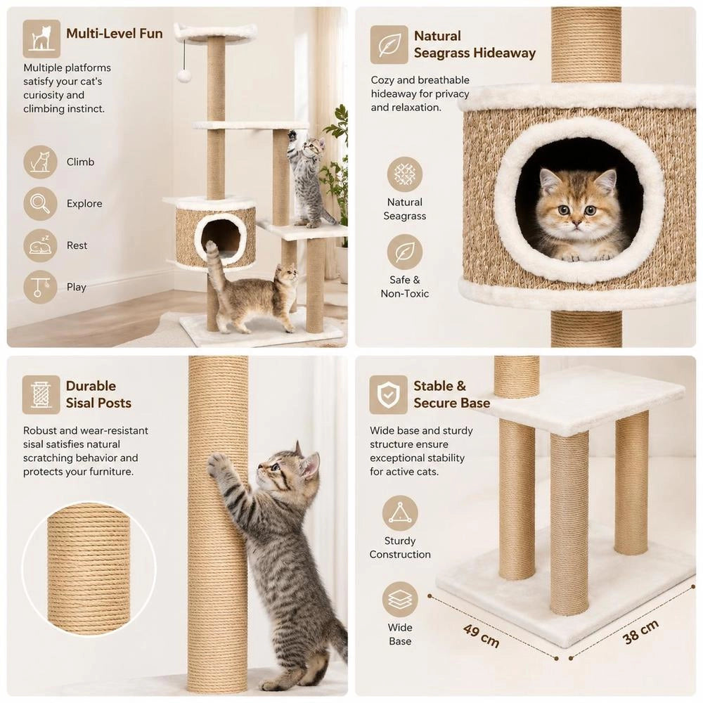 Cat Scratching Post 123 Cm Seagrass