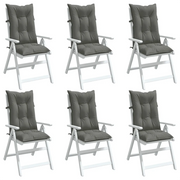 Cuscini Sedia Schiena Alta 6 Grigio MÃ©lange 120x50x7 Tessuto