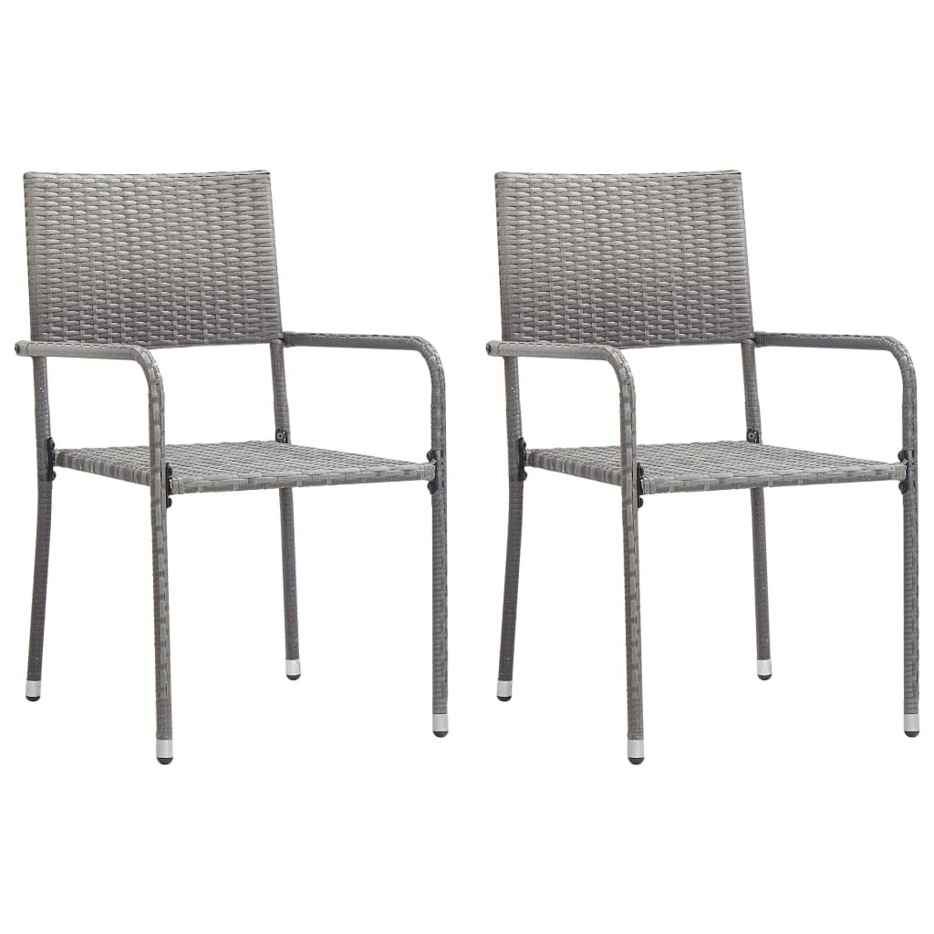Set da pranzo da giardino per esterni 3 pezzi mobili grigi 02_0013609
