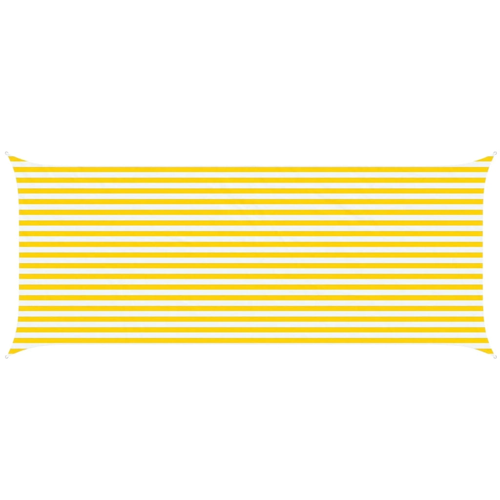 Vela Parasole | Telo Ombra | Vela da ombra solare Giallo e Bianco 6 x 2,5 m