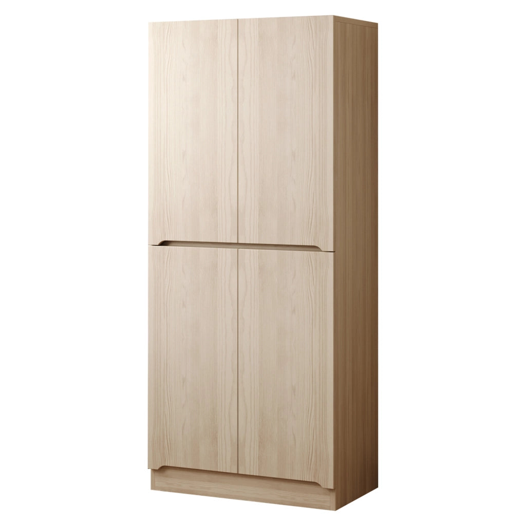 Armadio con 2 ante e vani interni per camera da letto, in legno e metallo, effetto legno naturale, 70 × 40 × 170 cm