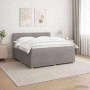 Letto box spring con materasso Tortora 140 x 200 cm Tessuto 3451486