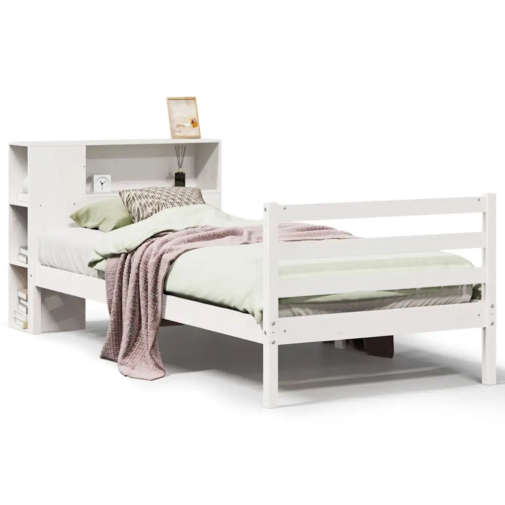 Letto con Libreria senza Materasso 75x190 cm in Legno Pino 3321872