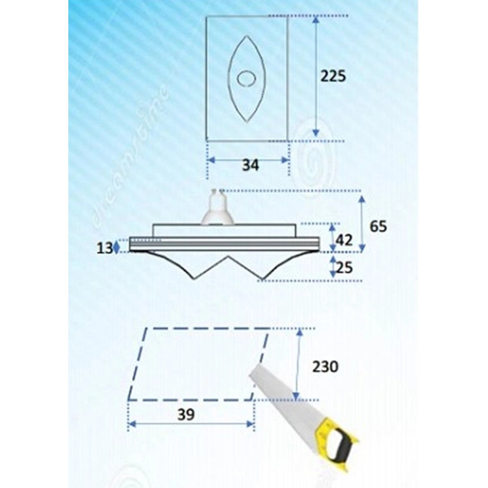 Trade Shop - Porta Faretto Gu10 A Incasso In Gesso Occhio Osiride Verniciabile A Scomparsa Csf 150 -