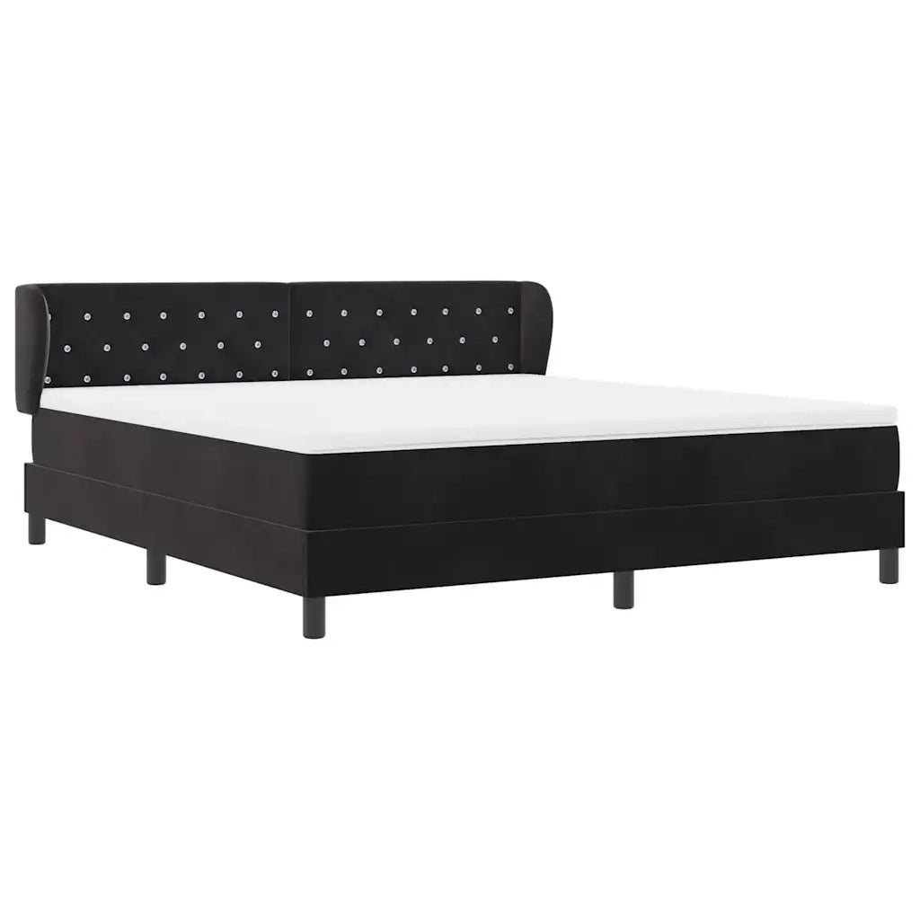 Letto a molle con testiera Nero 180 x 200 cm Velluto 3340348