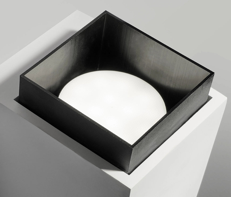 SYME applique da Parete 2 luci attacco GX53 Quadrata Nero in gesso e alluminio 13x11cm