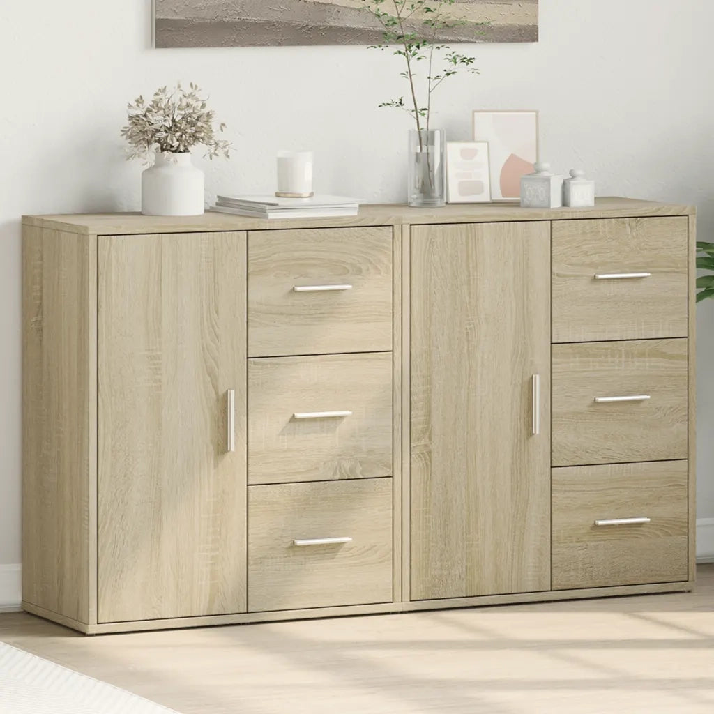 Credenze 2 pz | Madia | Buffet da pranzo | Armadio da pranzo Rovere Sonoma 60x31x70 cm in Legno Multistrato