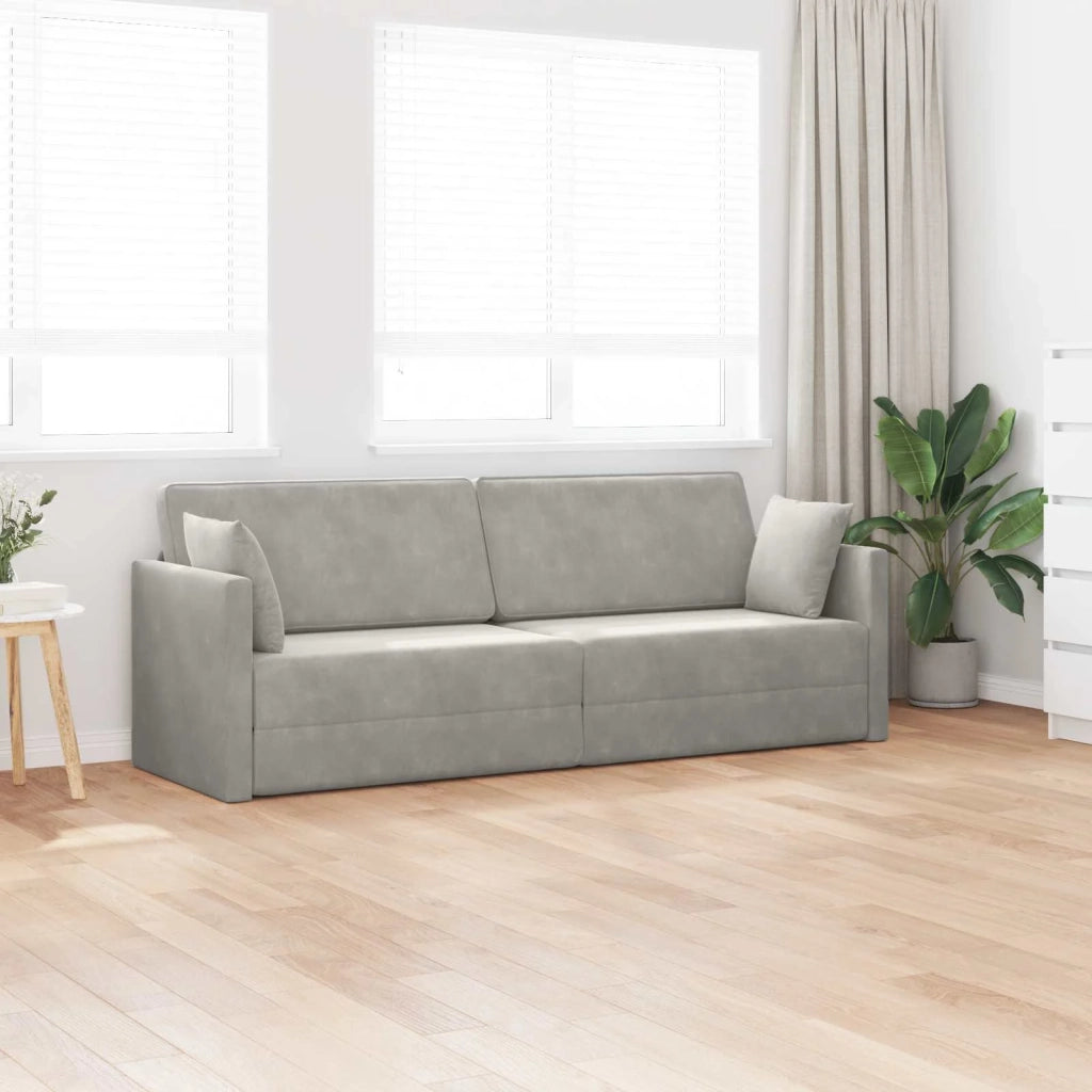 Divano-letto | Sof¨¤ letto | Letto singolo da pavimento Grigio chiaro 213 x 70 x 77 cm