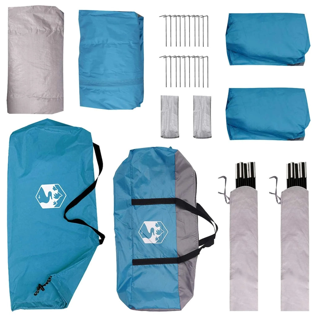 Tenda Laterale Blu 410 x 410 x 250 cm Poliestere e Acciaio 42028682