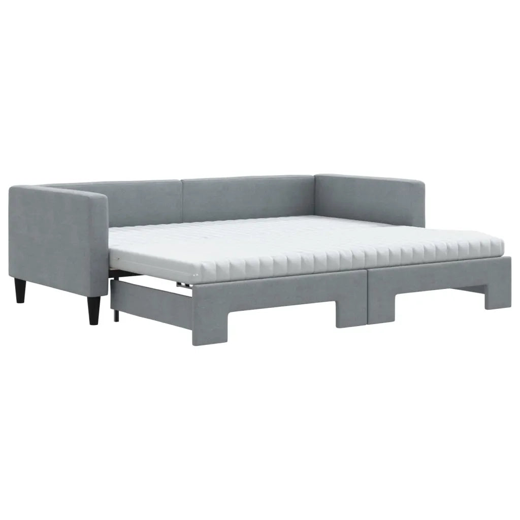 Divano Letto Estraibile Materassi Grigio Chiaro 90x200 Tessuto