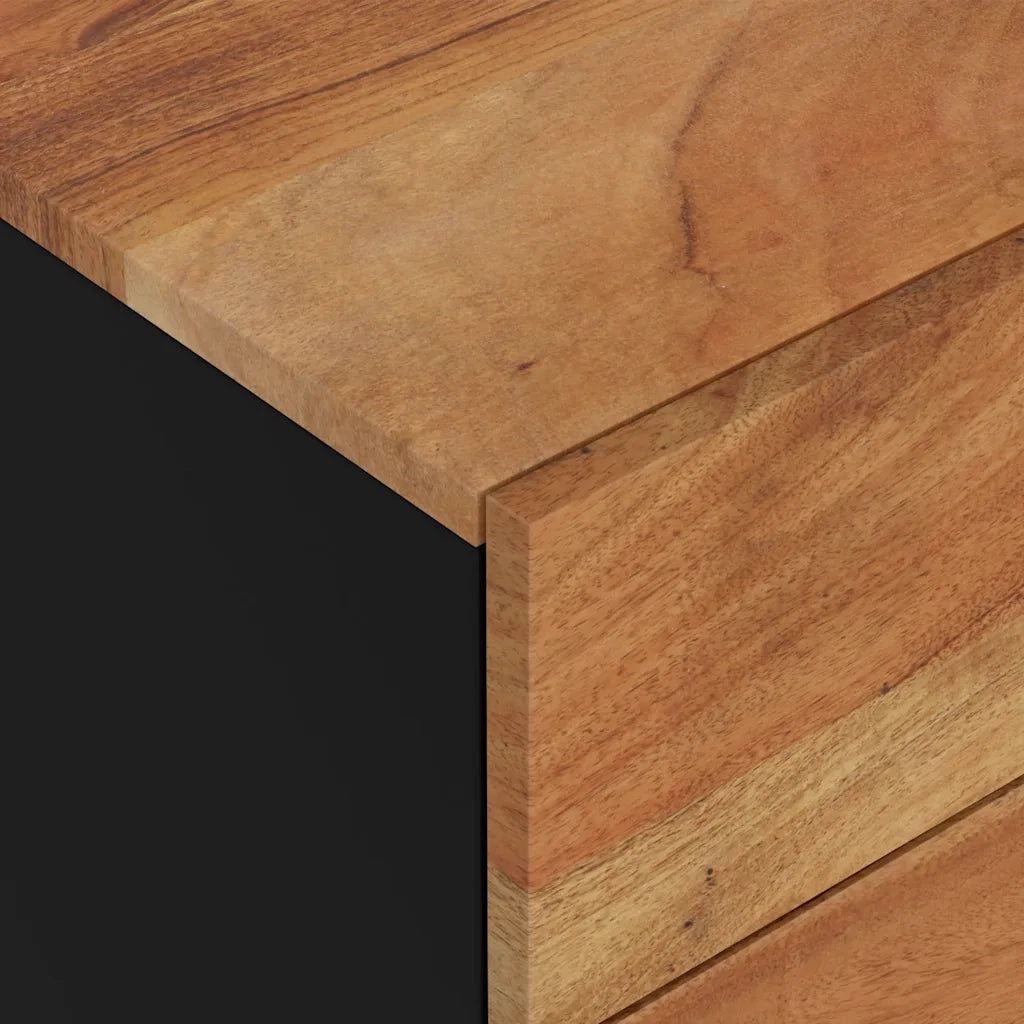 Comodino | Armadio da Notte | Mobiletto da notte 50x33x62 cm Legno Massello Acacia e Legno Multistrato