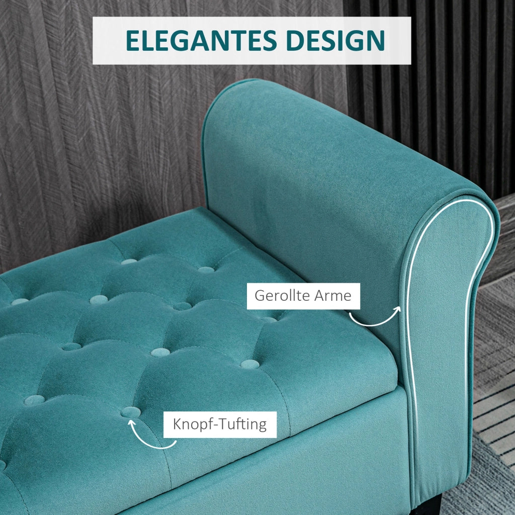 Poltrona Vintage con Seduta in Velluto e Stoccaggio ¨C Zephmum ¨C Verde