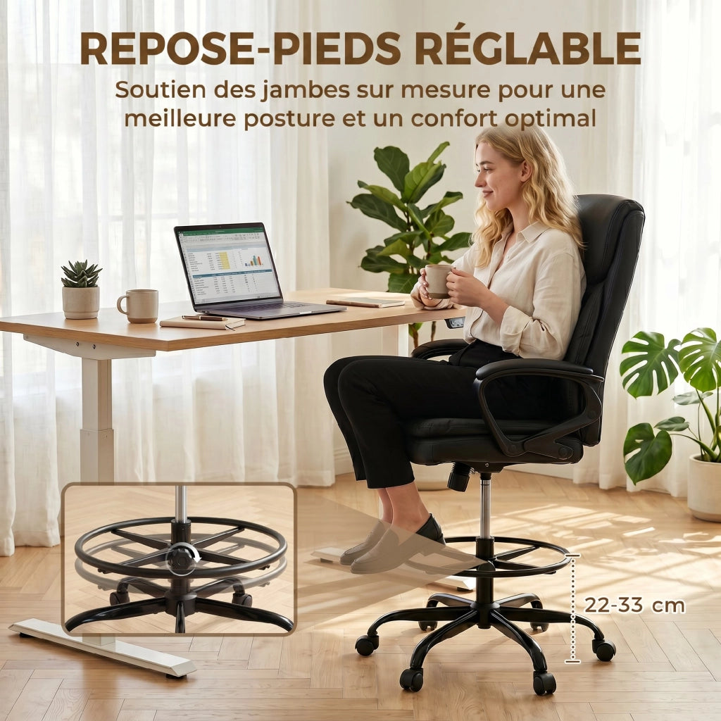 Sedia da ufficio ergonomica regolabile in altezza ¨C zephmum ¨C nero 61x61x108 cm