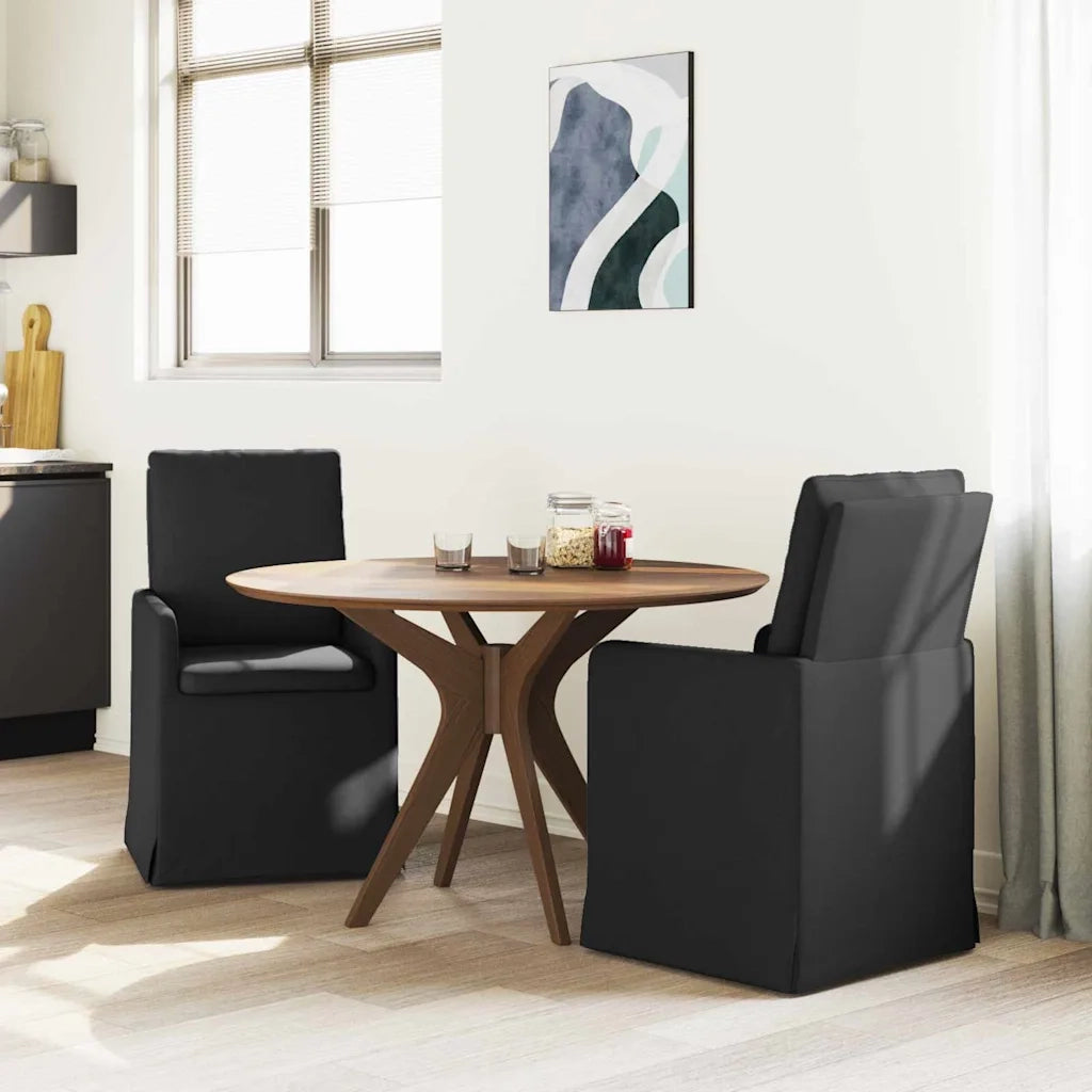 Sedie da pranzo 2 pcs Nero 57 x 67 x 98 cm Tessuto 42017918