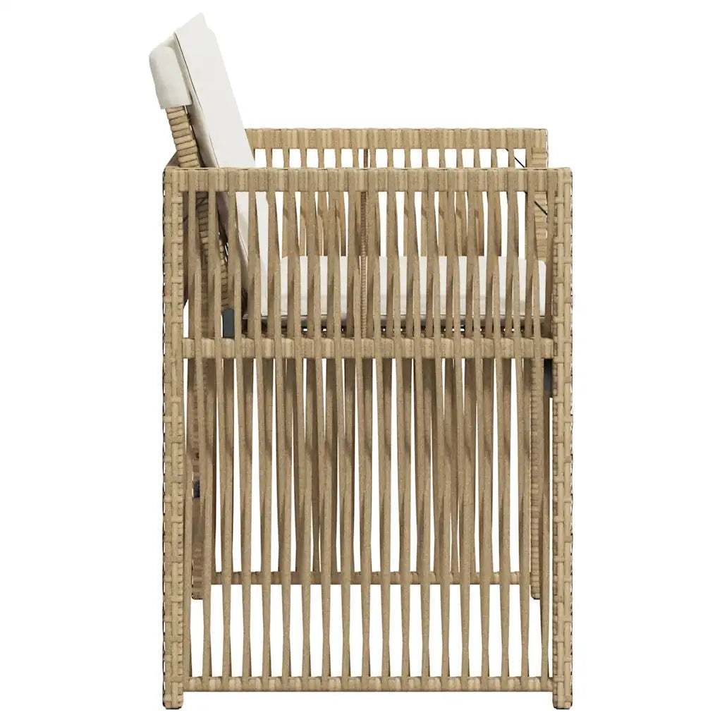 Sedie da Giardino con Cuscini 4 pz Beige in Polyrattan