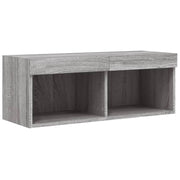 Mobile TV multimediale scaffale TV credenza mobile TV sala da pranzo soggiorno camera da letto con luci LED Sonoma 80 x 30 x 30 cm grigio 02_0026829