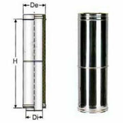 Elemento telescopico l.340-550 d .080 130 inox doppia parete b08x