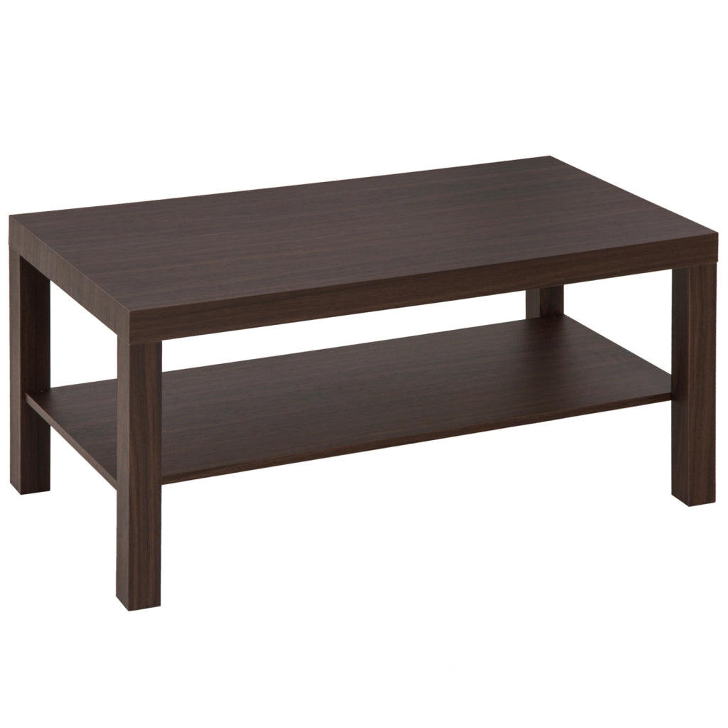 Tavolino da caff¨¨ ¨C Xylo ¨C legno effetto noce con 2 ripiani 90x45x44,5 cm