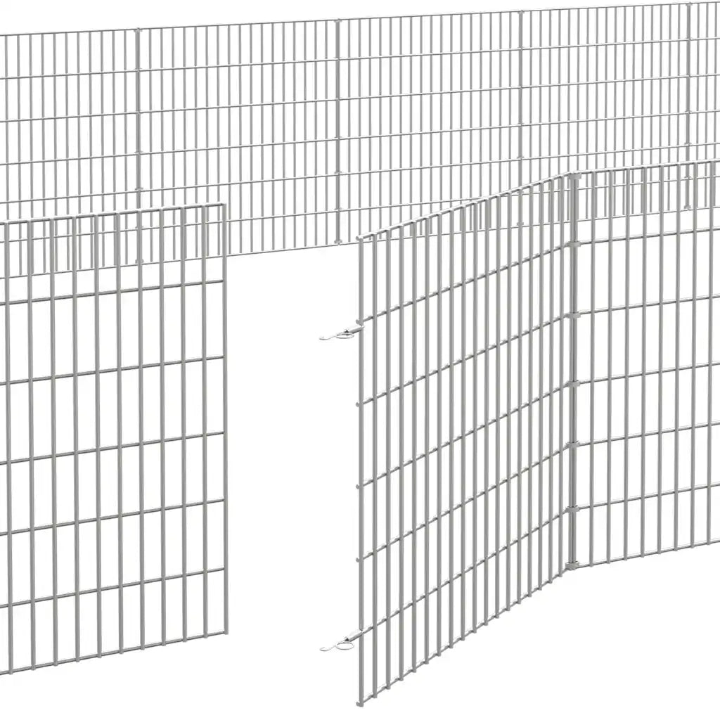 Recinto per Animali Ruspante 24 Pannelli 54x60 cm Ferro Zincato 3321345