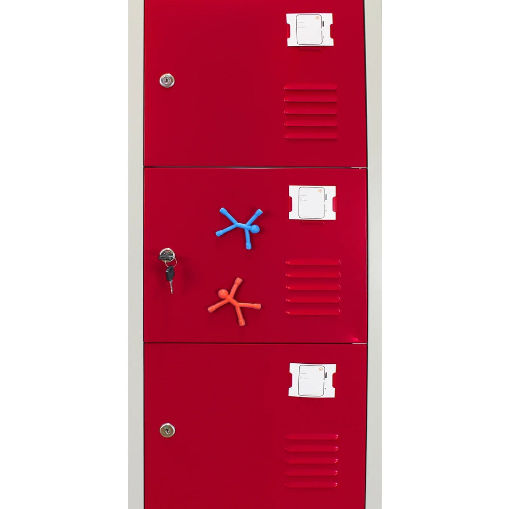 Armadietto da Montare con 6 Porte Rosse Acciaio per Scuole Palestre e Spogliatoi