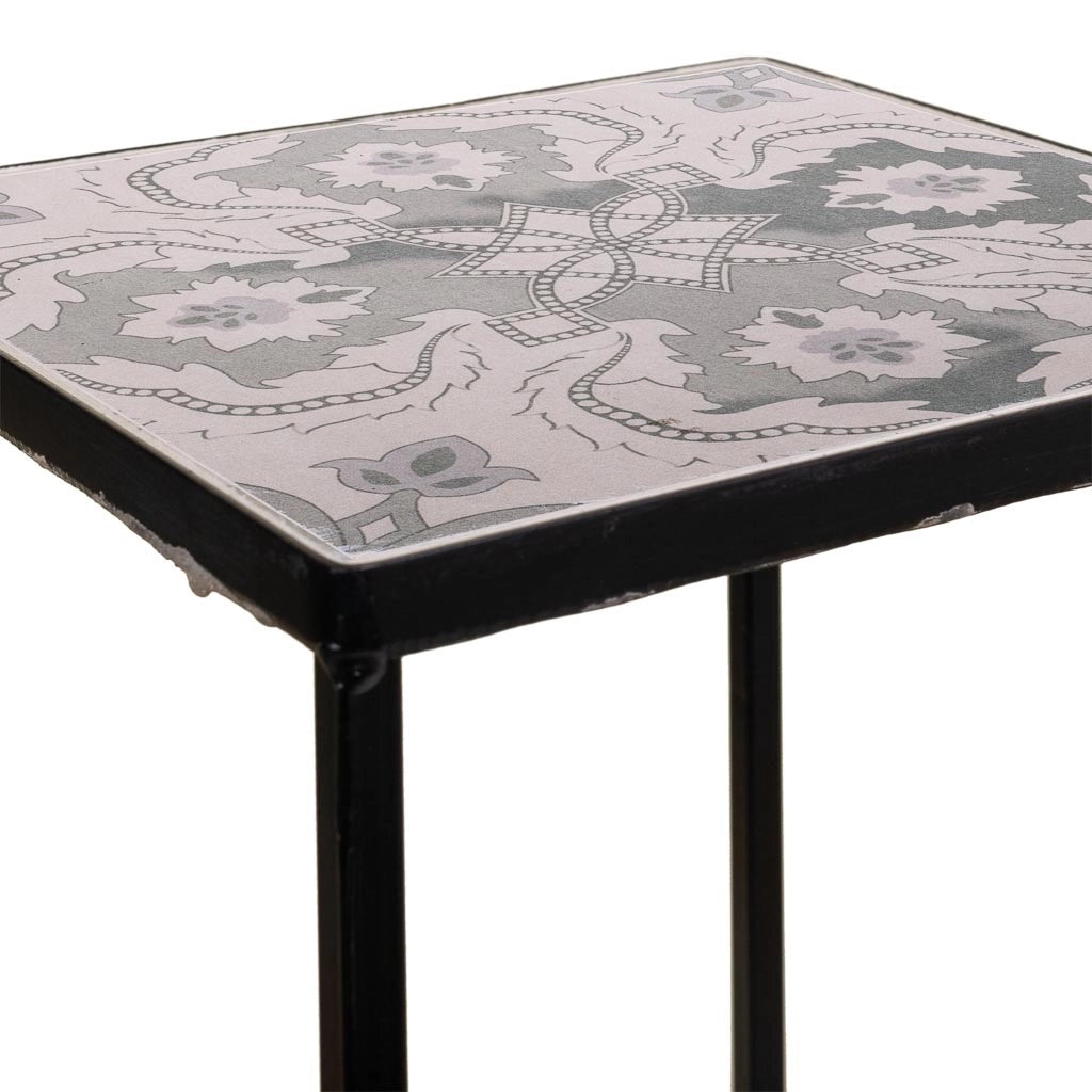 Set di 3 supporti per vasi da fiori in metallo nero