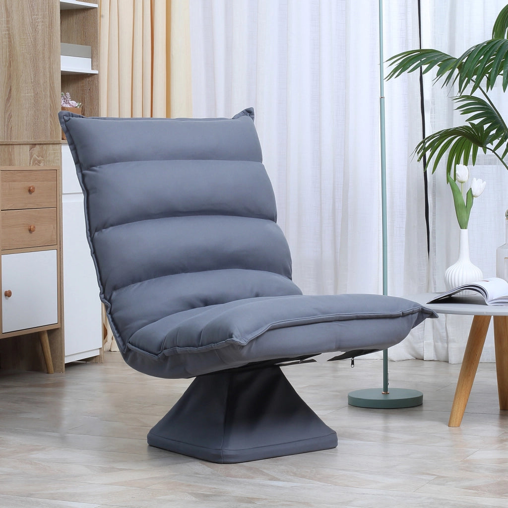 Poltrona girevole reclinabile con schienale imbottito ¨C zephmum ¨C 62x70x95 cm grigio