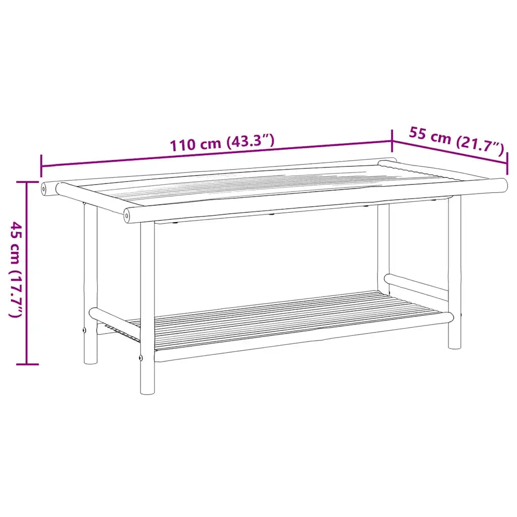 Tavolino da Salotto 110x55x45 cm in BambÃ¹