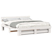 Letto matrimoniale | Letto per adulti | Struttura del letto Bianco 180 x 200 cm Pino massello