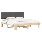 Letto matrimoniale | Letto per adulti | Letto con Testiera Rivestita Grigio scuro 180 x 200 cm