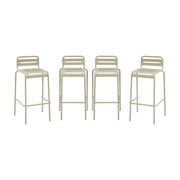 set 4 sedie alte bistrot in acciaio, beige