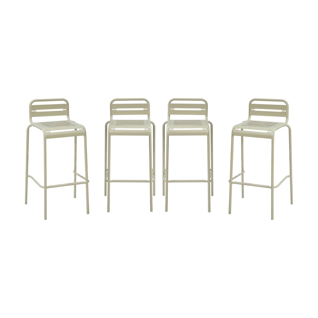set 4 sedie alte bistrot in acciaio, beige