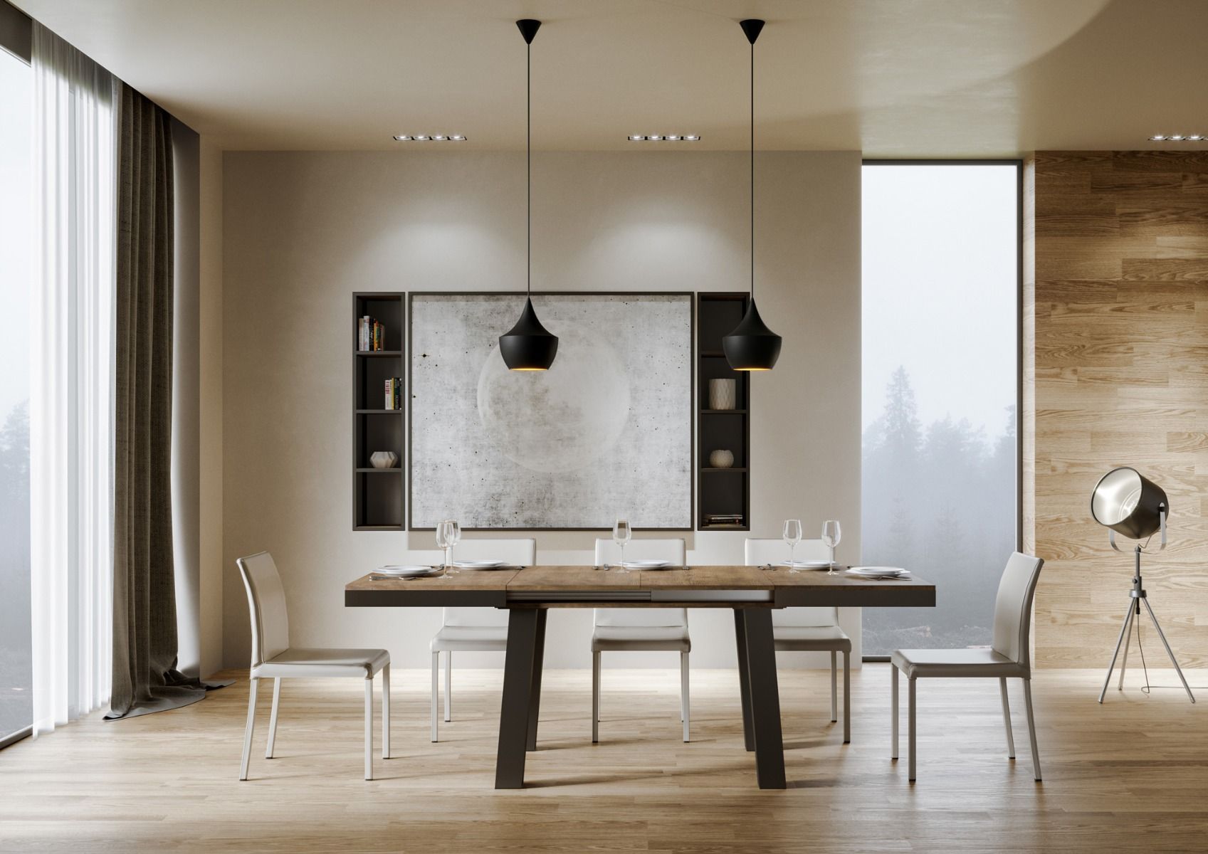 Tavolo Allungabile 160-420x90x77 cm Bridge Evolution Noce