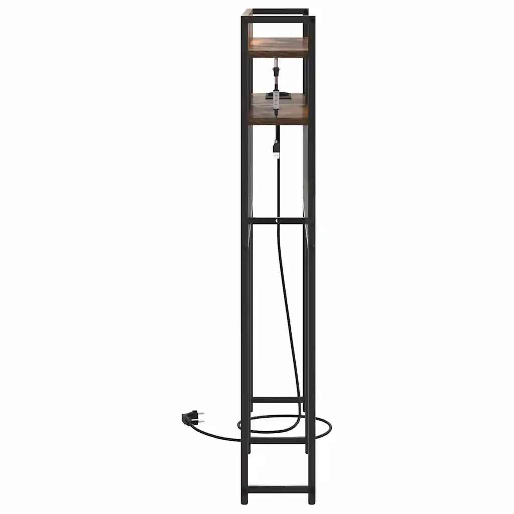 Testiera con lo scaffale-Testata contenitore Rovere fumo 80 cm Legno multistrato