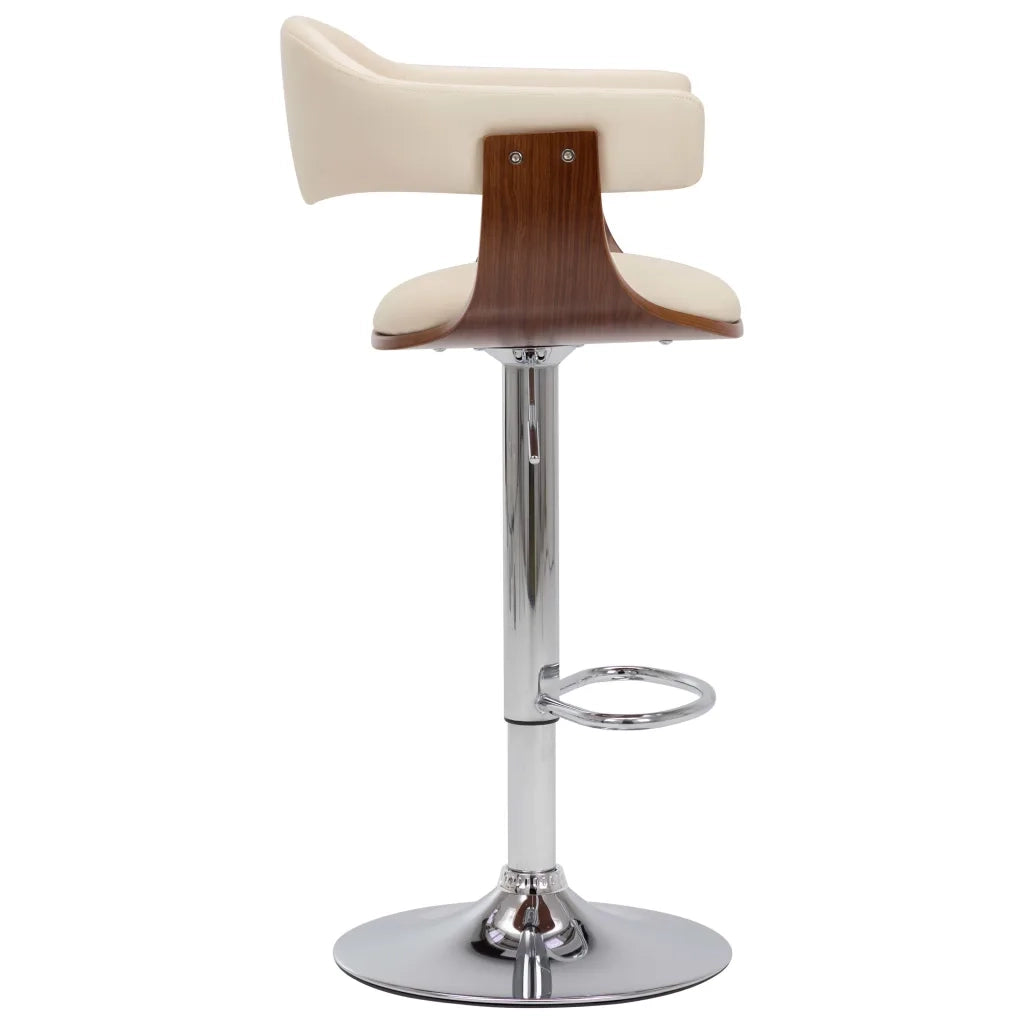 Sgabelli da Bar 2 pz Crema in Legno Piegato e Similpelle cod mxl 62146