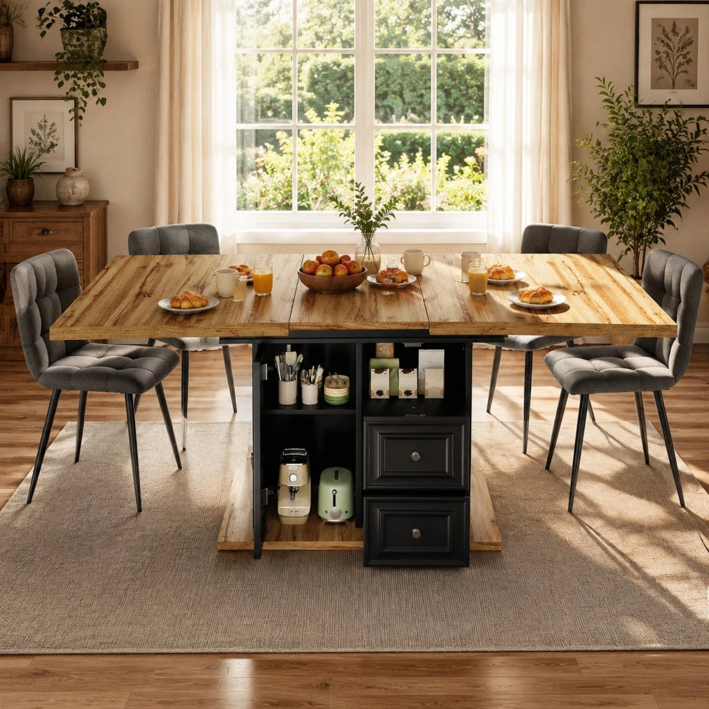 TAVOLO Allungabile 110-140x80x75 cm MDF Effetto Legno Naturale