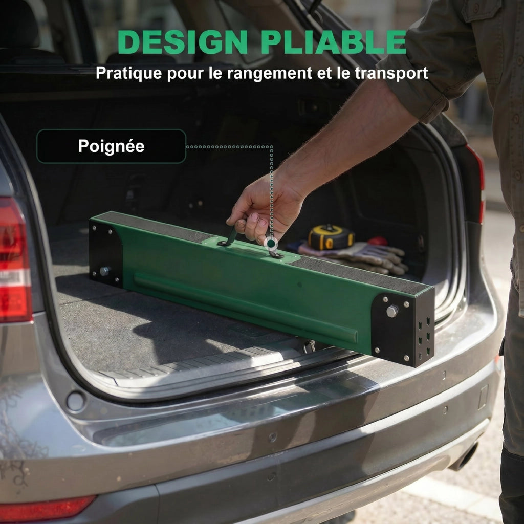 Tavolo Pieghevole con Tr¨¦teaux ¨C Minimal ¨C Verde, Metallo, Regolabile